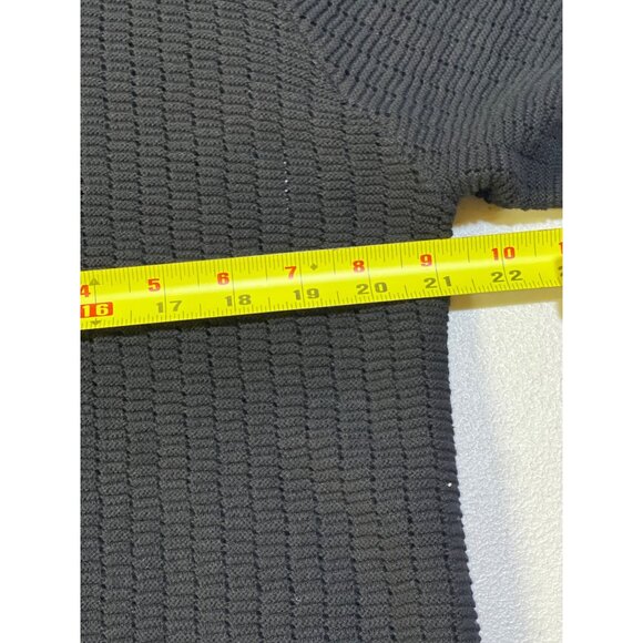 DKNY Mens  Size M Black Short-Sleeve Open-Knit Button-Up Shirt - Picture 7 of 11